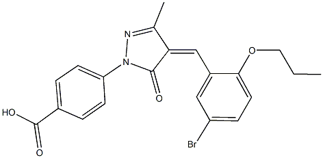 4-[4-(5-bromo-2-propoxybenzylidene)-3-methyl-5-oxo-4,5-dihydro-1H-pyrazol-1-yl]benzoic acid Struktur