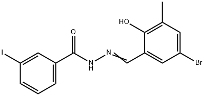 N'-(5-bromo-2-hydroxy-3-methylbenzylidene)-3-iodobenzohydrazide Struktur