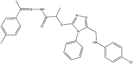 2-({5-[(4-chloroanilino)methyl]-4-phenyl-4H-1,2,4-triazol-3-yl}sulfanyl)-N'-[1-(4-methylphenyl)ethylidene]propanohydrazide Struktur