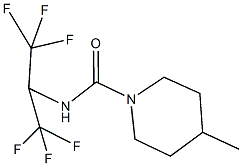 4-methyl-N-[2,2,2-trifluoro-1-(trifluoromethyl)ethyl]-1-piperidinecarboxamide Struktur