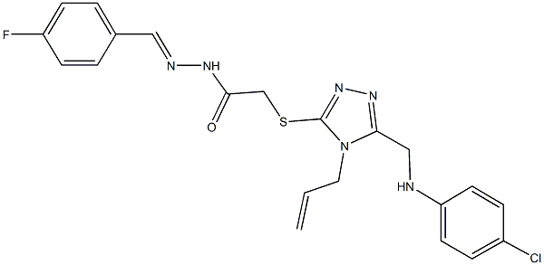 2-({4-allyl-5-[(4-chloroanilino)methyl]-4H-1,2,4-triazol-3-yl}sulfanyl)-N'-(4-fluorobenzylidene)acetohydrazide Struktur