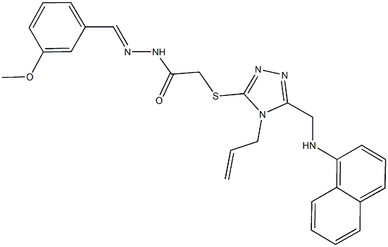 2-({4-allyl-5-[(1-naphthylamino)methyl]-4H-1,2,4-triazol-3-yl}sulfanyl)-N'-(3-methoxybenzylidene)acetohydrazide Struktur