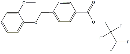 2,2,3,3-tetrafluoropropyl 4-[(2-methoxyphenoxy)methyl]benzoate Struktur