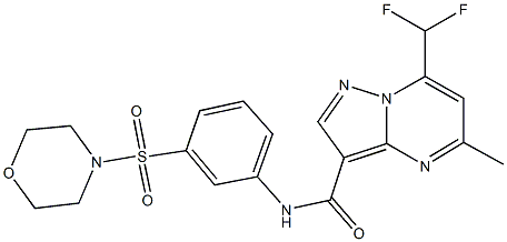 7-(difluoromethyl)-5-methyl-N-[3-(4-morpholinylsulfonyl)phenyl]pyrazolo[1,5-a]pyrimidine-3-carboxamide Struktur