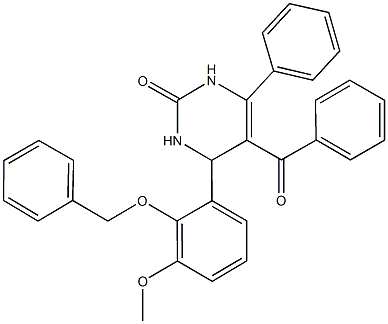 5-benzoyl-4-[2-(benzyloxy)-3-methoxyphenyl]-6-phenyl-3,4-dihydro-2(1H)-pyrimidinone Struktur