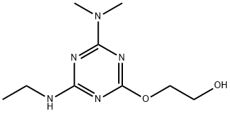 2-{[4-(dimethylamino)-6-(ethylamino)-1,3,5-triazin-2-yl]oxy}ethanol Struktur