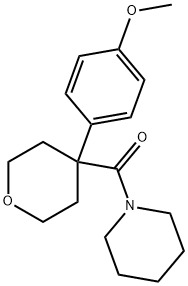 methyl 4-[4-(1-piperidinylcarbonyl)tetrahydro-2H-pyran-4-yl]phenyl ether Struktur