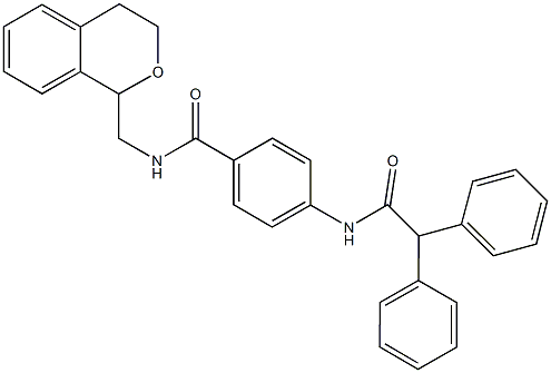 N-(3,4-dihydro-1H-isochromen-1-ylmethyl)-4-[(diphenylacetyl)amino]benzamide Struktur