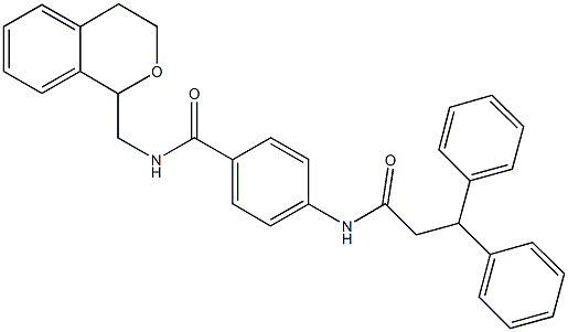 N-(3,4-dihydro-1H-isochromen-1-ylmethyl)-4-[(3,3-diphenylpropanoyl)amino]benzamide Struktur