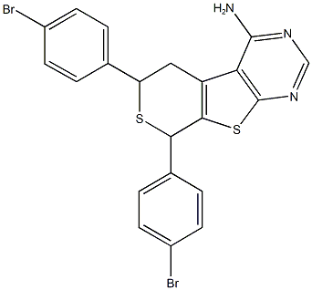 6,8-bis(4-bromophenyl)-5,8-dihydro-6H-thiopyrano[4',3':4,5]thieno[2,3-d]pyrimidin-4-ylamine Struktur