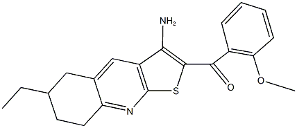 (3-amino-6-ethyl-5,6,7,8-tetrahydrothieno[2,3-b]quinolin-2-yl)(2-methoxyphenyl)methanone Struktur