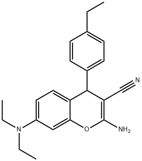 2-amino-7-(diethylamino)-4-(4-ethylphenyl)-4H-chromene-3-carbonitrile Struktur