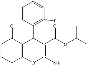 isopropyl 2-amino-4-(2-fluorophenyl)-5-oxo-5,6,7,8-tetrahydro-4H-chromene-3-carboxylate Struktur