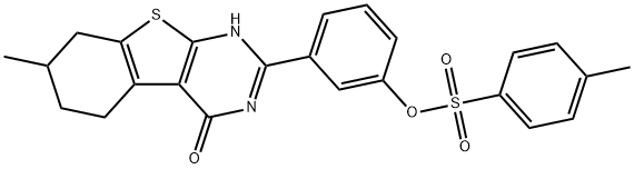 3-(7-methyl-4-oxo-3,4,5,6,7,8-hexahydro[1]benzothieno[2,3-d]pyrimidin-2-yl)phenyl 4-methylbenzenesulfonate Struktur