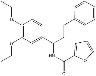 N-[1-(3,4-diethoxyphenyl)-3-phenylpropyl]-2-furamide Struktur