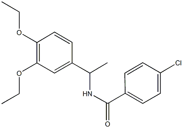 4-chloro-N-[1-(3,4-diethoxyphenyl)ethyl]benzamide Struktur