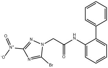 N-[1,1'-biphenyl]-2-yl-2-{5-bromo-3-nitro-1H-1,2,4-triazol-1-yl}acetamide Struktur