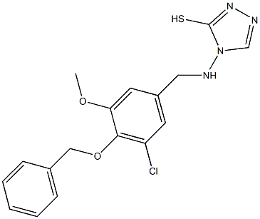 4-{[4-(benzyloxy)-3-chloro-5-methoxybenzyl]amino}-4H-1,2,4-triazol-3-yl hydrosulfide Struktur