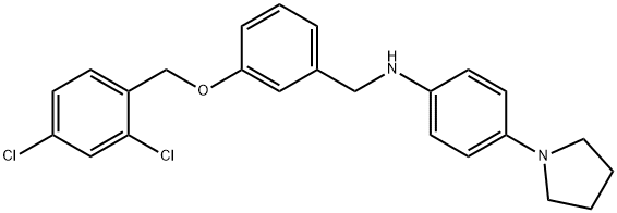 N-{3-[(2,4-dichlorobenzyl)oxy]benzyl}-N-[4-(1-pyrrolidinyl)phenyl]amine Struktur