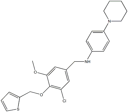 N-[3-chloro-5-methoxy-4-(thien-2-ylmethoxy)benzyl]-4-piperidin-1-ylaniline Struktur