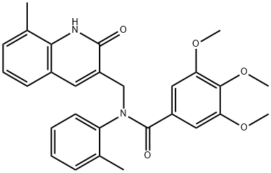 N-[(2-hydroxy-8-methyl-3-quinolinyl)methyl]-3,4,5-trimethoxy-N-(2-methylphenyl)benzamide Struktur