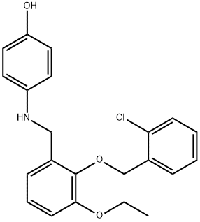 4-({2-[(2-chlorobenzyl)oxy]-3-ethoxybenzyl}amino)phenol Struktur