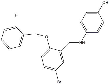 4-({5-bromo-2-[(2-fluorobenzyl)oxy]benzyl}amino)phenol Struktur