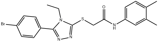 2-{[5-(4-bromophenyl)-4-ethyl-4H-1,2,4-triazol-3-yl]sulfanyl}-N-(3,4-dimethylphenyl)acetamide Struktur