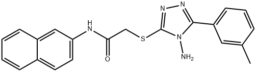 2-{[4-amino-5-(3-methylphenyl)-4H-1,2,4-triazol-3-yl]sulfanyl}-N-(2-naphthyl)acetamide Struktur