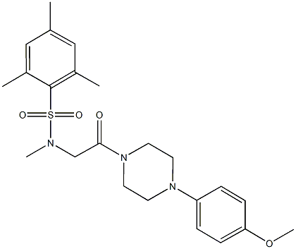 N-{2-[4-(4-methoxyphenyl)-1-piperazinyl]-2-oxoethyl}-N,2,4,6-tetramethylbenzenesulfonamide Struktur