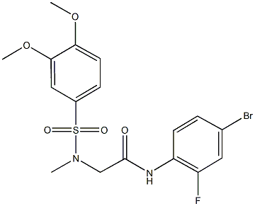 N-(4-bromo-2-fluorophenyl)-2-[[(3,4-dimethoxyphenyl)sulfonyl](methyl)amino]acetamide Struktur