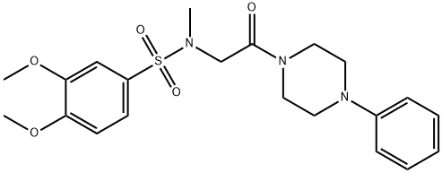 3,4-dimethoxy-N-methyl-N-[2-oxo-2-(4-phenyl-1-piperazinyl)ethyl]benzenesulfonamide Struktur