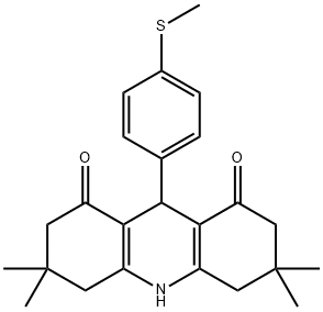 3,3,6,6-tetramethyl-9-[4-(methylsulfanyl)phenyl]-3,4,6,7,9,10-hexahydro-1,8(2H,5H)-acridinedione Struktur