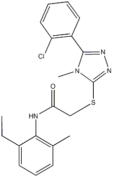 2-{[5-(2-chlorophenyl)-4-methyl-4H-1,2,4-triazol-3-yl]sulfanyl}-N-(2-ethyl-6-methylphenyl)acetamide Struktur