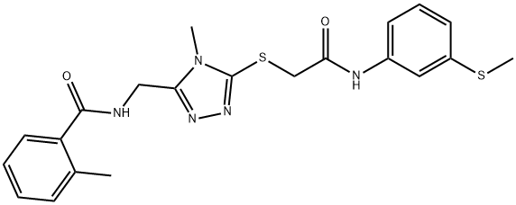 2-methyl-N-{[4-methyl-5-({2-[3-(methylsulfanyl)anilino]-2-oxoethyl}sulfanyl)-4H-1,2,4-triazol-3-yl]methyl}benzamide Struktur