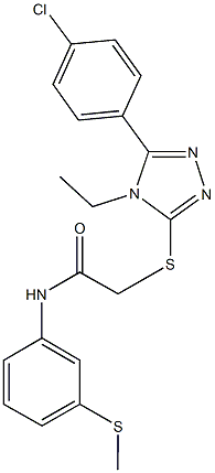 2-{[5-(4-chlorophenyl)-4-ethyl-4H-1,2,4-triazol-3-yl]sulfanyl}-N-[3-(methylsulfanyl)phenyl]acetamide Struktur