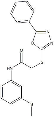 N-[3-(methylsulfanyl)phenyl]-2-[(5-phenyl-1,3,4-oxadiazol-2-yl)sulfanyl]acetamide Struktur