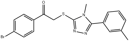 1-(4-bromophenyl)-2-{[4-methyl-5-(3-methylphenyl)-4H-1,2,4-triazol-3-yl]sulfanyl}ethanone Struktur