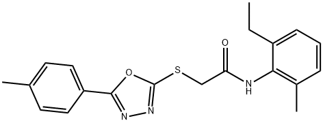 N-(2-ethyl-6-methylphenyl)-2-{[5-(4-methylphenyl)-1,3,4-oxadiazol-2-yl]sulfanyl}acetamide Struktur