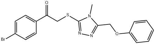 1-(4-bromophenyl)-2-{[4-methyl-5-(phenoxymethyl)-4H-1,2,4-triazol-3-yl]sulfanyl}ethanone Struktur