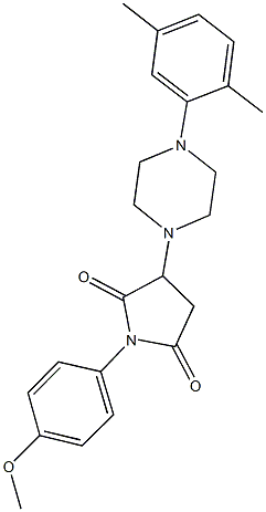 3-[4-(2,5-dimethylphenyl)piperazin-1-yl]-1-(4-methoxyphenyl)pyrrolidine-2,5-dione Struktur