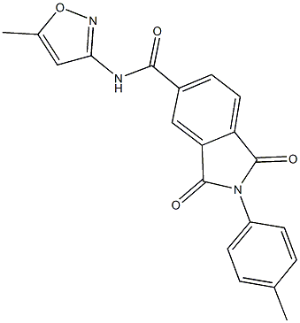 N-(5-methyl-3-isoxazolyl)-2-(4-methylphenyl)-1,3-dioxo-5-isoindolinecarboxamide Struktur