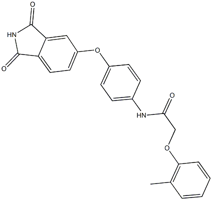 N-{4-[(1,3-dioxo-2,3-dihydro-1H-isoindol-5-yl)oxy]phenyl}-2-(2-methylphenoxy)acetamide Struktur