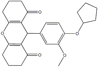 9-[4-(cyclopentyloxy)-3-methoxyphenyl]-3,4,5,6,7,9-hexahydro-1H-xanthene-1,8(2H)-dione Struktur