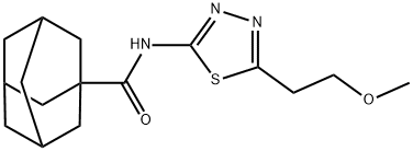 N-[5-(2-methoxyethyl)-1,3,4-thiadiazol-2-yl]-1-adamantanecarboxamide Struktur