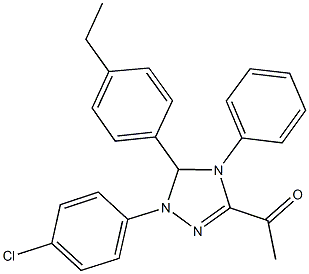 1-[1-(4-chlorophenyl)-5-(4-ethylphenyl)-4-phenyl-4,5-dihydro-1H-1,2,4-triazol-3-yl]ethanone Struktur