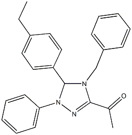 1-[4-benzyl-5-(4-ethylphenyl)-1-phenyl-4,5-dihydro-1H-1,2,4-triazol-3-yl]ethanone Struktur