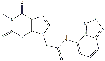 N-(2,1,3-benzothiadiazol-4-yl)-2-(1,3-dimethyl-2,6-dioxo-1,2,3,6-tetrahydro-9H-purin-9-yl)acetamide Struktur