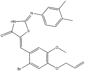 5-[4-(allyloxy)-2-bromo-5-methoxybenzylidene]-2-[(3,4-dimethylphenyl)imino]-1,3-thiazolidin-4-one Struktur