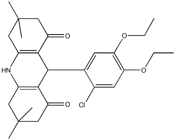 9-(2-chloro-4,5-diethoxyphenyl)-3,3,6,6-tetramethyl-3,4,6,7,9,10-hexahydro-1,8(2H,5H)-acridinedione Struktur